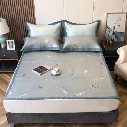 91家纺网 家纺一手货源 找家纺 （总）太古汇家居 2021新款提花冰丝席三件套凉席