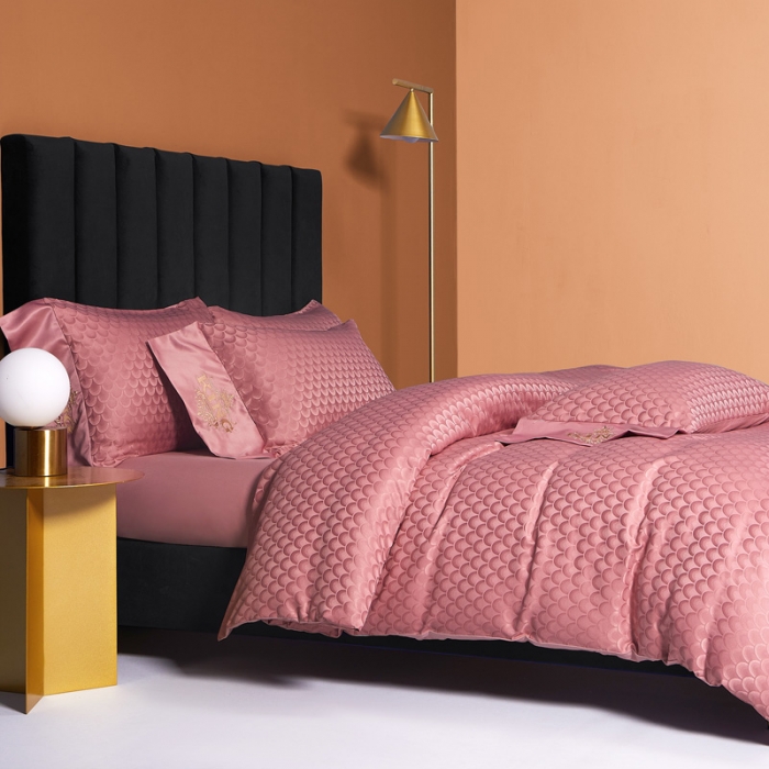 91家纺网 家纺一手货源 找家纺 （总）眠帛2021新款60S贡缎提花全棉轻奢风四件套