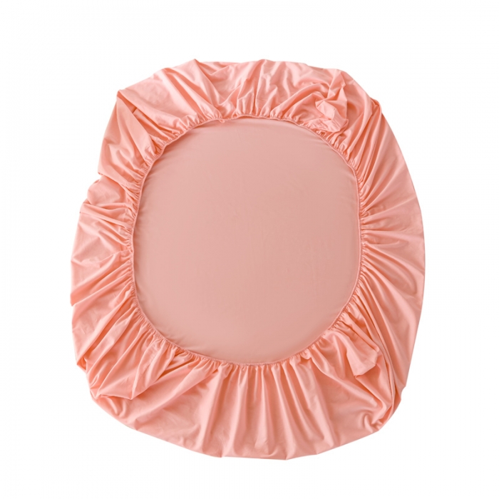 91家纺网 家纺一手货源 找家纺 极梦新款40支全棉床笠三件套喷气全棉枕套支持定制粉玉色