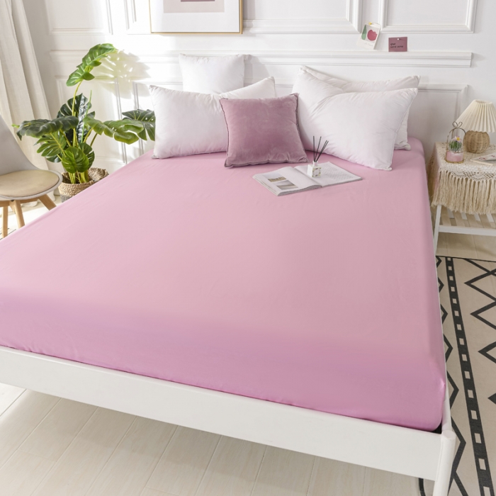 91家纺网 家纺一手货源 找家纺 极梦新款40支全棉床笠三件套喷气全棉枕套支持定制 粉紫色