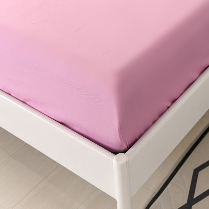 91家纺网 家纺一手货源 找家纺 极梦新款40支全棉床笠三件套喷气全棉枕套支持定制 粉紫色