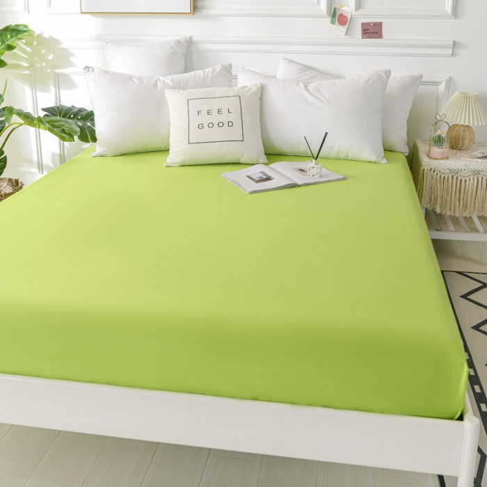 91家纺网 家纺一手货源 找家纺 极梦新款40支全棉床笠三件套喷气全棉枕套支持定制果绿色