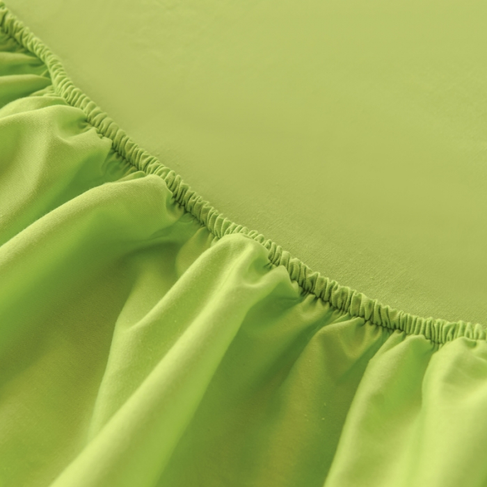 91家纺网 家纺一手货源 找家纺 极梦新款40支全棉床笠三件套喷气全棉枕套支持定制果绿色