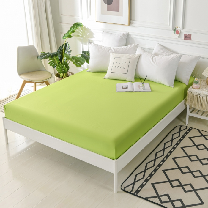 91家纺网 家纺一手货源 找家纺 极梦新款40支全棉床笠三件套喷气全棉枕套支持定制果绿色