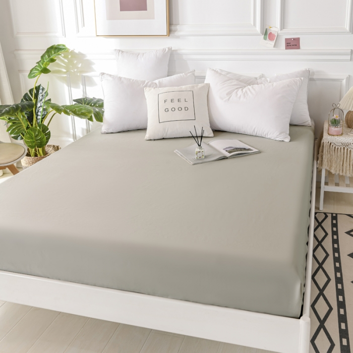 91家纺网 家纺一手货源 找家纺 极梦新款40支全棉床笠三件套喷气全棉枕套支持定制 浅灰