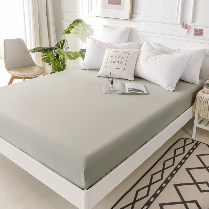 91家纺网 家纺一手货源 找家纺 极梦新款40支全棉床笠三件套喷气全棉枕套支持定制 浅灰