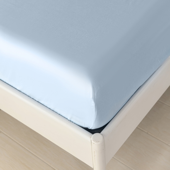 91家纺网 家纺一手货源 找家纺 极梦新款40支全棉床笠三件套喷气全棉枕套支持定制 浅蓝色