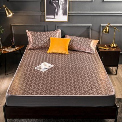 91家纺网 家纺一手货源 找家纺 恒爱2021新品床笠款提花冰藤席 半格-红