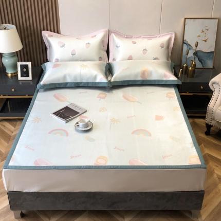 太古汇家居 2021新款提花冰丝席三件套凉席 缤纷