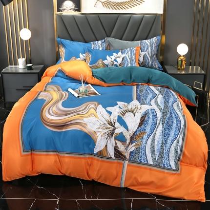 91家纺网 家纺一手货源 找家纺 （总）羽梦 2021新款天丝大版花四件套