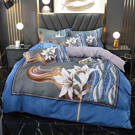 91家纺网 家纺一手货源 找家纺 （总）羽梦 2021新款天丝大版花四件套