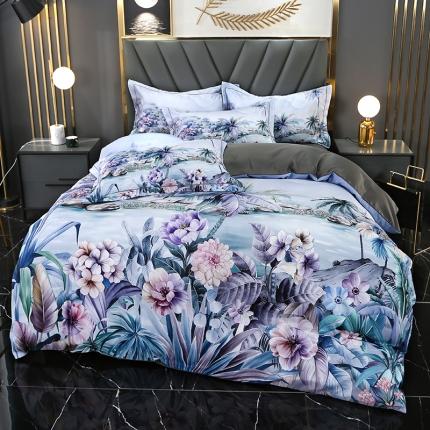 91家纺网 家纺一手货源 找家纺 （总）羽梦 2021新款天丝大版花四件套