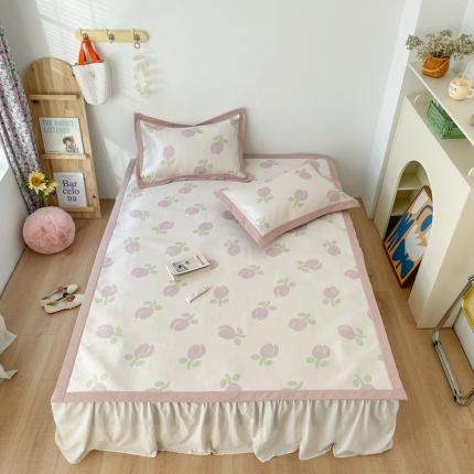 91家纺网 家纺一手货源 找家纺 （总）时年 2021新款水洗养生冰丝凉席