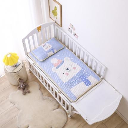 91家纺网 家纺一手货源 找家纺 嗨生活 2021年新款大版印花幼儿园凉席 冰雪白熊