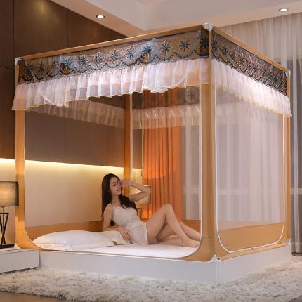 91家纺网 家纺一手货源 找家纺 （总）艾晶美家纺 2021新款刺绣款防尘顶坐式蚊帐