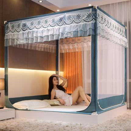 91家纺网 家纺一手货源 找家纺 （总）艾晶美家纺 2021新款刺绣款防尘顶坐式蚊帐