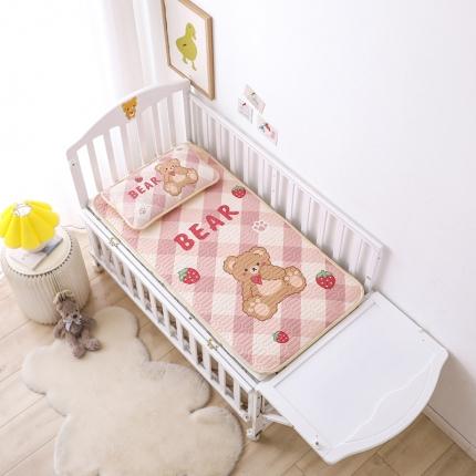 嗨生活 2021年新款大版印花幼儿园凉席 草莓熊