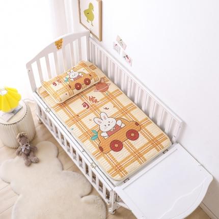 91家纺网 家纺一手货源 找家纺 嗨生活 2021年新款大版印花席幼儿园凉席 可爱兔