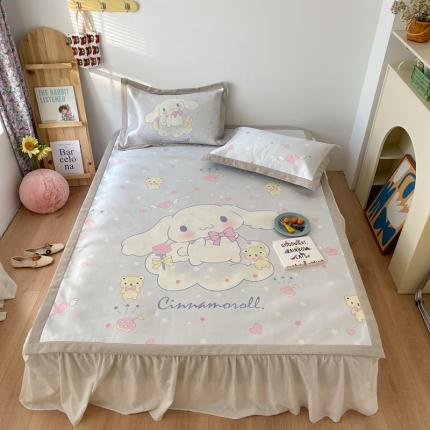 91家纺网 家纺一手货源 找家纺 时年 2021新款水洗养生冰丝凉席 爱心狗