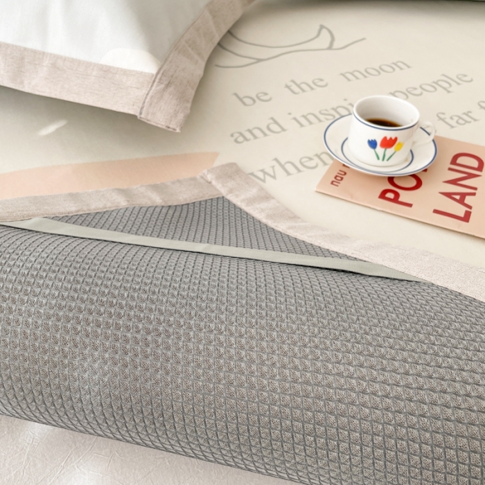 91家纺网 家纺一手货源 找家纺 时年 2021新款水洗养生冰丝凉席 北欧