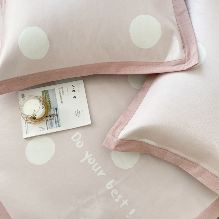 91家纺网 家纺一手货源 找家纺 时年 2021新款水洗养生冰丝凉席 波点粉