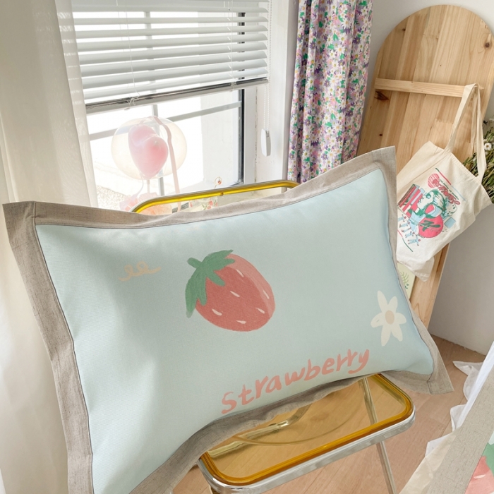 91家纺网 家纺一手货源 找家纺 时年 2021新款水洗养生冰丝凉席 草莓甜心