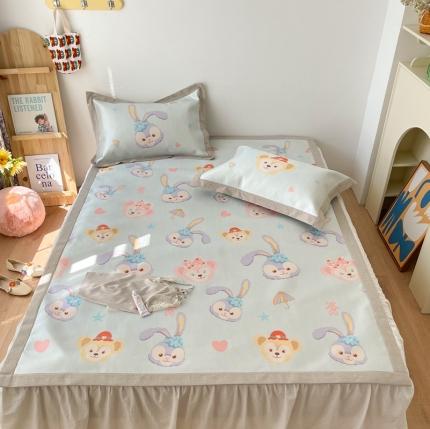 时年 2021新款水洗养生冰丝凉席 可爱兔兔