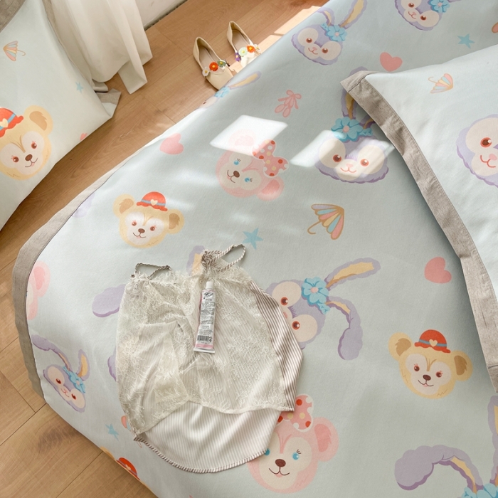 91家纺网 家纺一手货源 找家纺 时年 2021新款水洗养生冰丝凉席 可爱兔兔