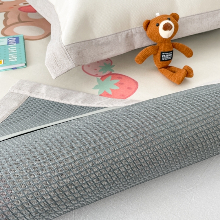 91家纺网 家纺一手货源 找家纺 时年 2021新款水洗养生冰丝凉席 礼物熊