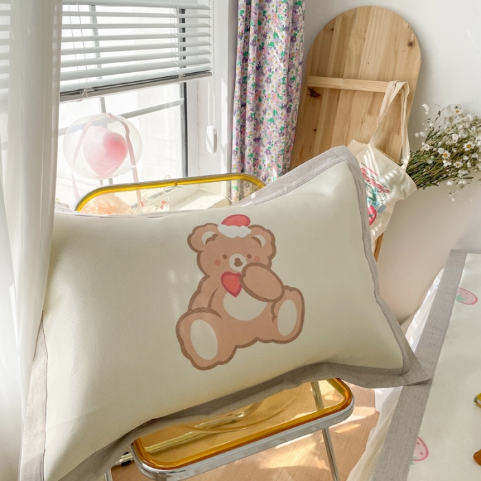 91家纺网 家纺一手货源 找家纺 时年 2021新款水洗养生冰丝凉席 礼物熊