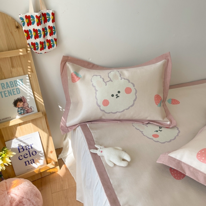 91家纺网 家纺一手货源 找家纺 时年 2021新款水洗养生冰丝凉席 美丽兔