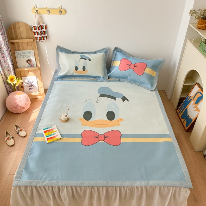 91家纺网 家纺一手货源 找家纺 时年 2021新款水洗养生冰丝凉席 萌鸭先生