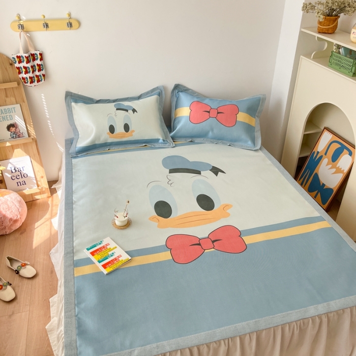 91家纺网 家纺一手货源 找家纺 时年 2021新款水洗养生冰丝凉席 萌鸭先生