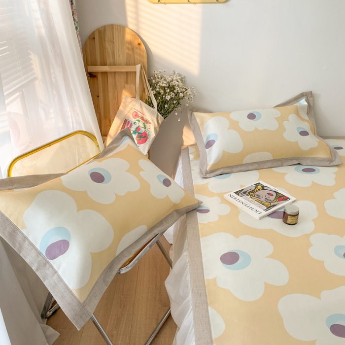 91家纺网 家纺一手货源 找家纺 时年 2021新款水洗养生冰丝凉席 奶思