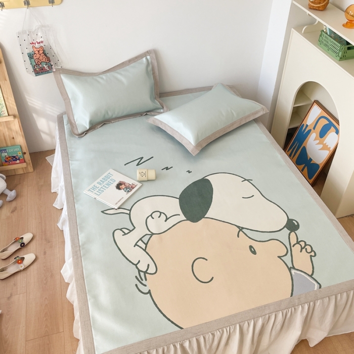 91家纺网 家纺一手货源 找家纺 时年 2021新款水洗养生冰丝凉席 晚安