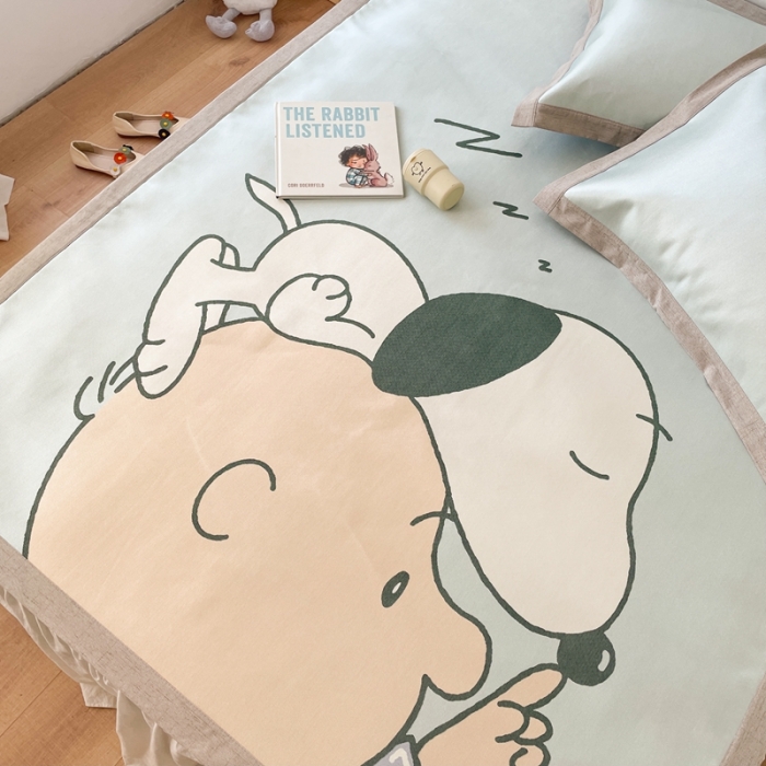 91家纺网 家纺一手货源 找家纺 时年 2021新款水洗养生冰丝凉席 晚安