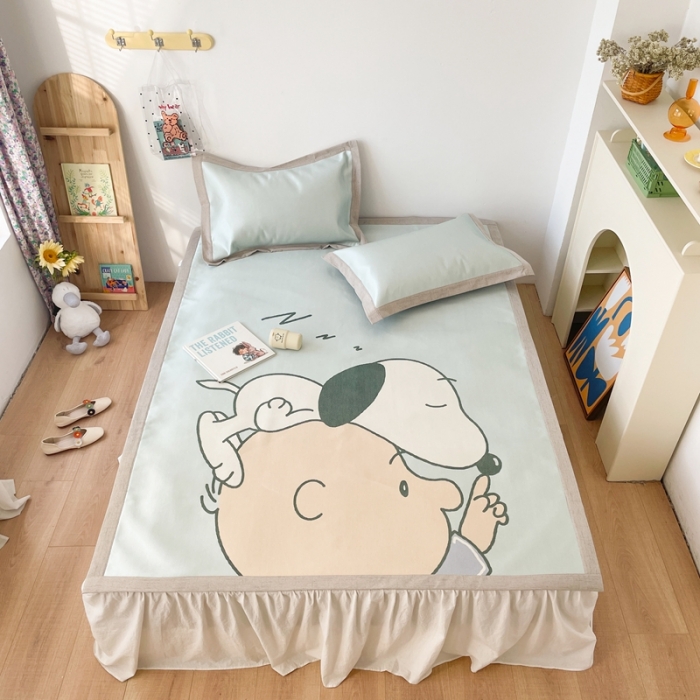 91家纺网 家纺一手货源 找家纺 时年 2021新款水洗养生冰丝凉席 晚安