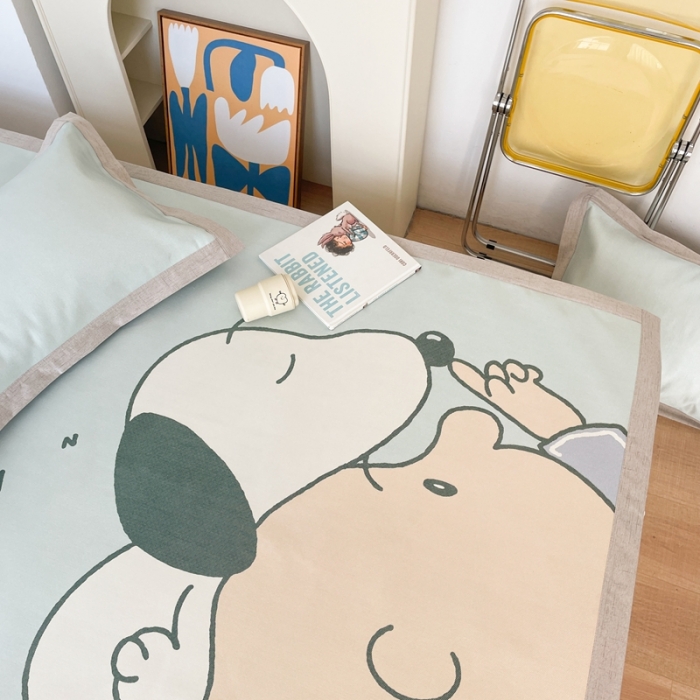 91家纺网 家纺一手货源 找家纺 时年 2021新款水洗养生冰丝凉席 晚安