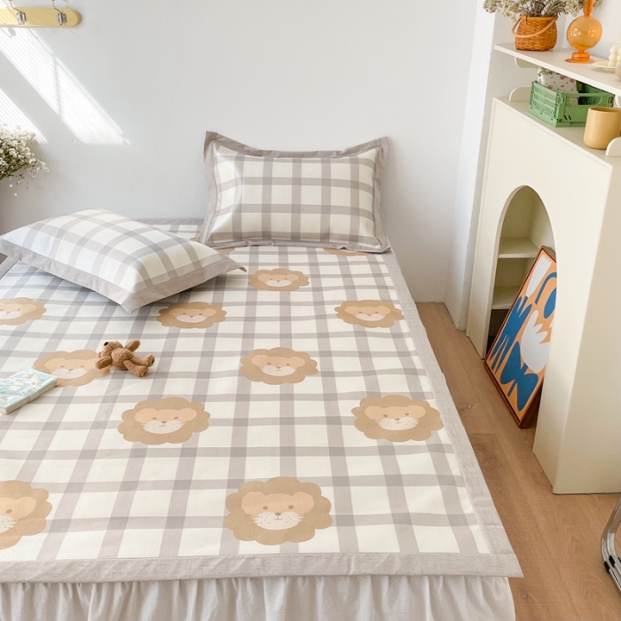 91家纺网 家纺一手货源 找家纺 时年 2021新款水洗养生冰丝凉席 小狮子