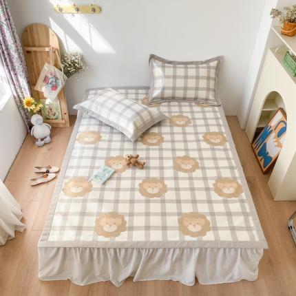 时年 2021新款水洗养生冰丝凉席 小狮子