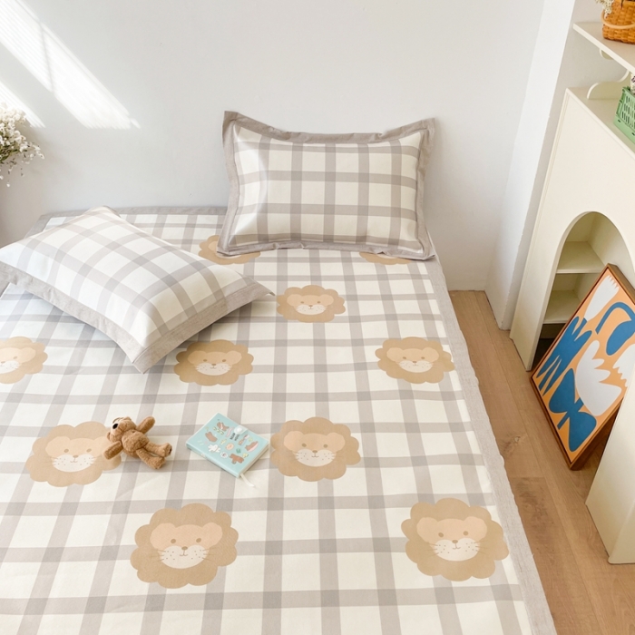 91家纺网 家纺一手货源 找家纺 时年 2021新款水洗养生冰丝凉席 小狮子