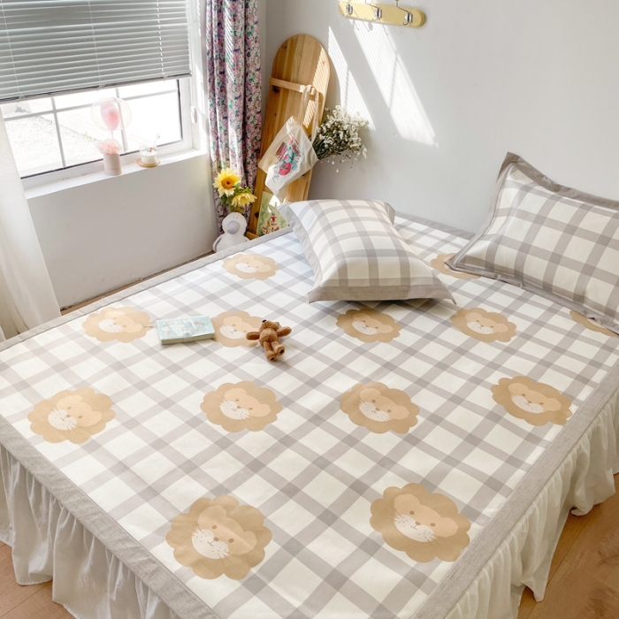 91家纺网 家纺一手货源 找家纺 时年 2021新款水洗养生冰丝凉席 小狮子