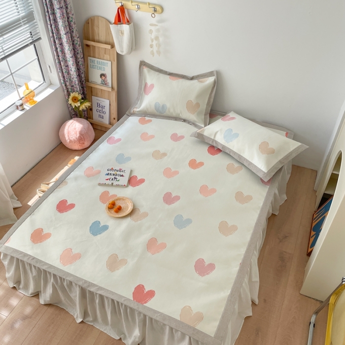 91家纺网 家纺一手货源 找家纺 时年 2021新款水洗养生冰丝凉席 心情