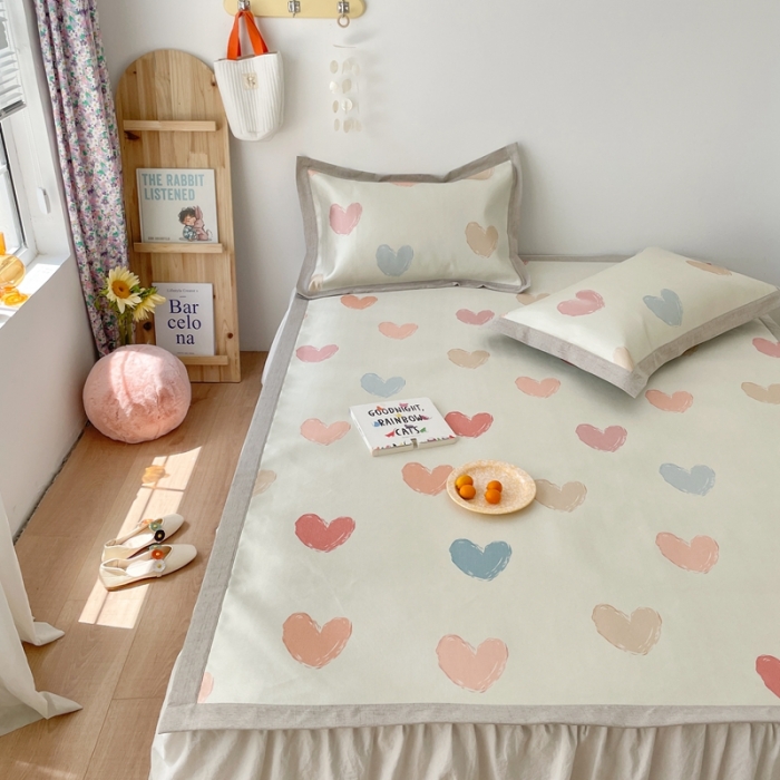 91家纺网 家纺一手货源 找家纺 时年 2021新款水洗养生冰丝凉席 心情