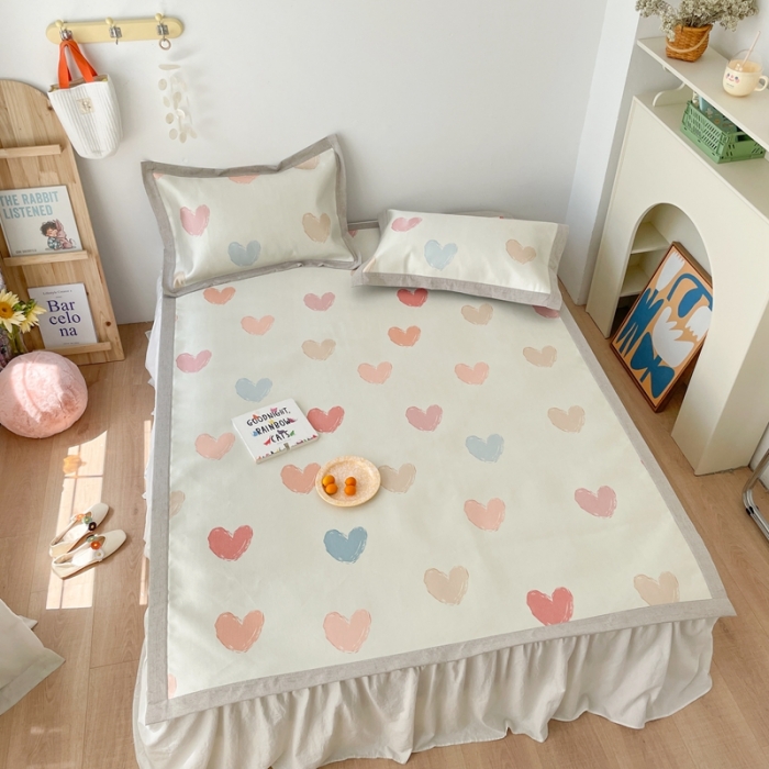 91家纺网 家纺一手货源 找家纺 时年 2021新款水洗养生冰丝凉席 心情