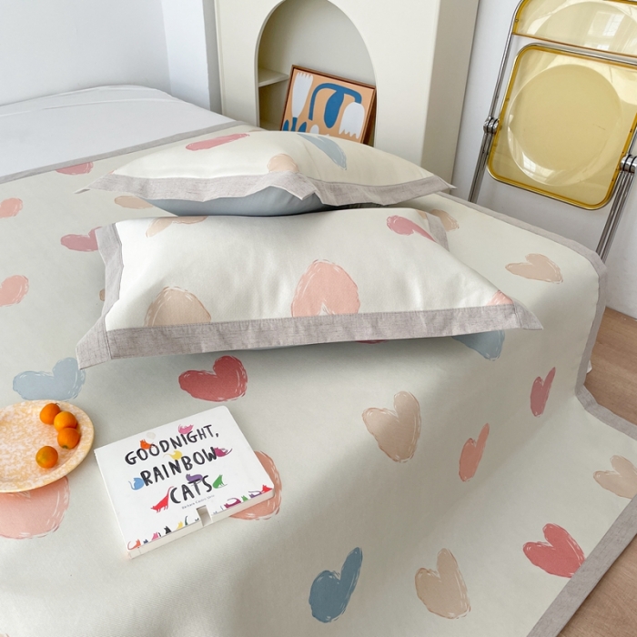 91家纺网 家纺一手货源 找家纺 时年 2021新款水洗养生冰丝凉席 心情