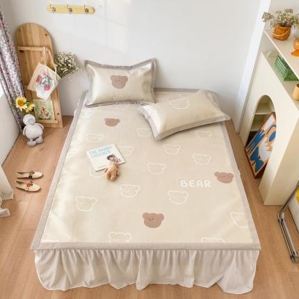 时年 2021新款水洗养生冰丝凉席 熊仔