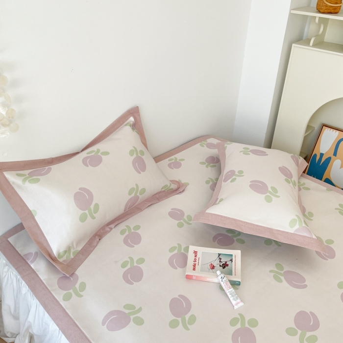 91家纺网 家纺一手货源 找家纺 时年 2021新款水洗养生冰丝凉席 郁金香