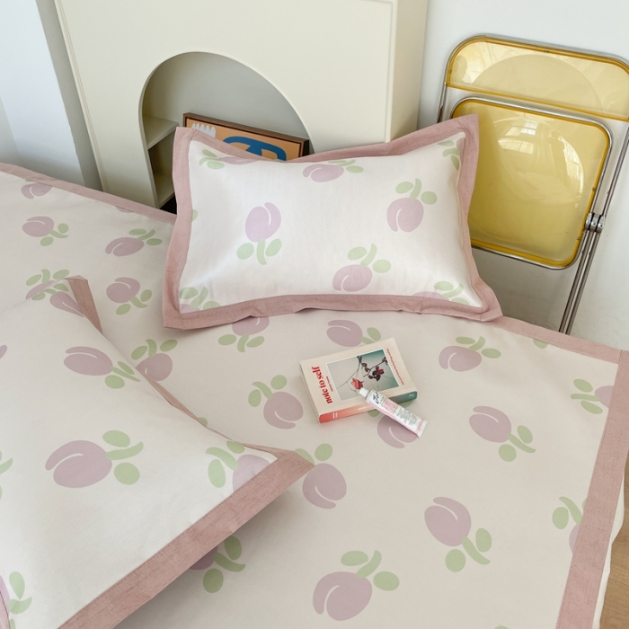 91家纺网 家纺一手货源 找家纺 时年 2021新款水洗养生冰丝凉席 郁金香