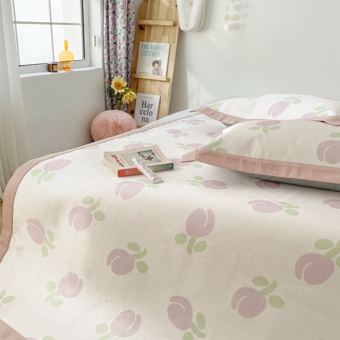 91家纺网 家纺一手货源 找家纺 时年 2021新款水洗养生冰丝凉席 郁金香